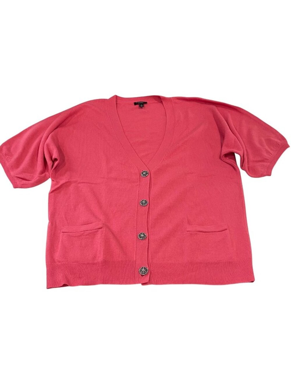 Talbots Wool Angora Cashmere Cardigan L Pink Puff Sleeve Quiet Luxury Feminine
